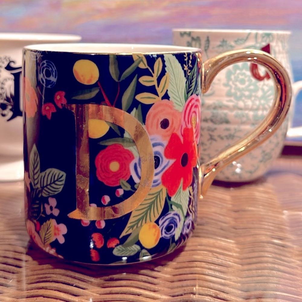 Anthropologie Rifle Paper “D” Mug